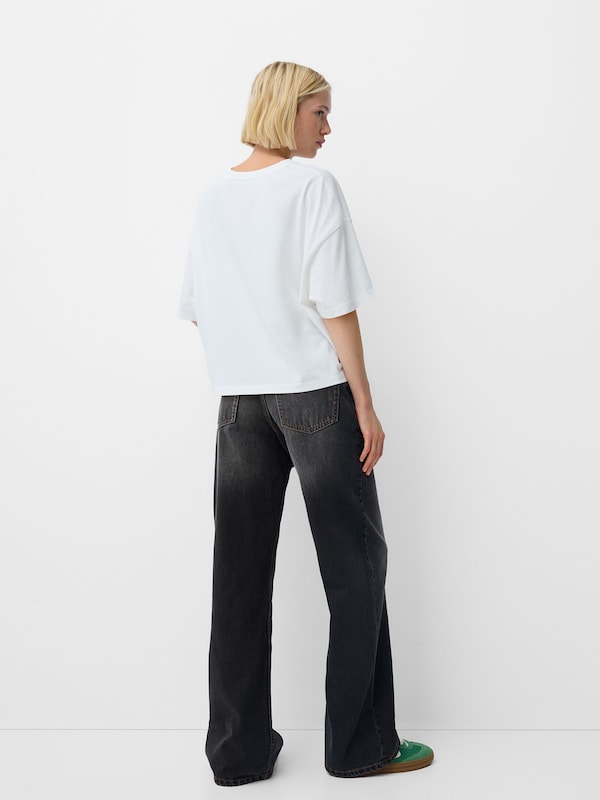 Bershka Bershka Loosefit Jeans In Black Denim