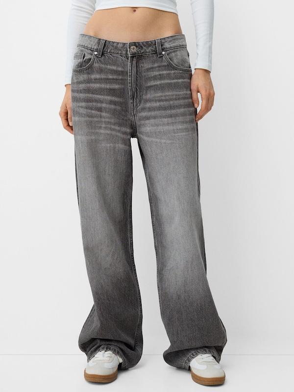 Bershka Bershka Loosefit Jeans In Grey Denim