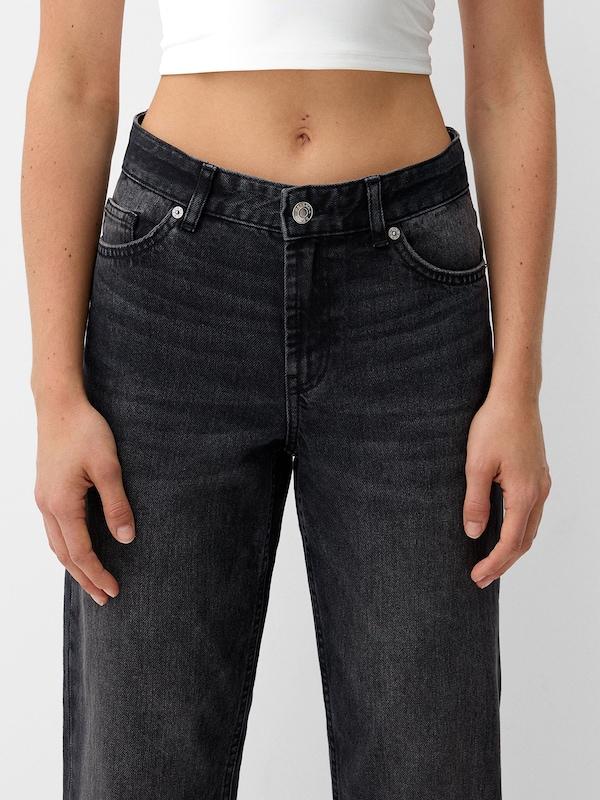 Bershka Bershka Regular Jeans In Black Denim