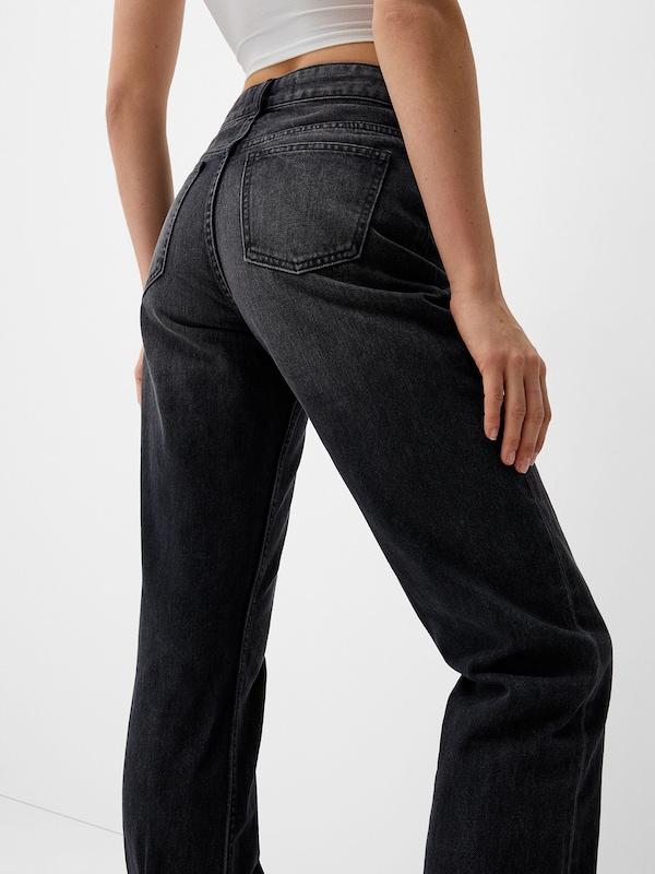 Bershka Bershka Regular Jeans In Black Denim