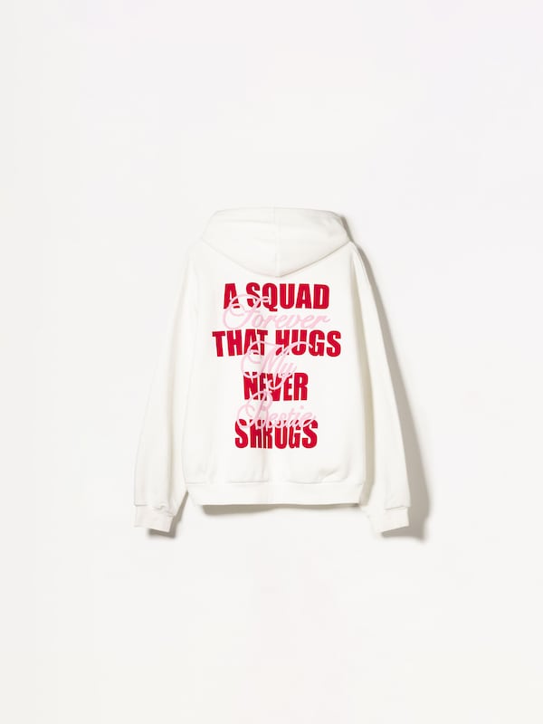 Bershka Bershka Sweatjacke 'VALENTIN' In Offwhite