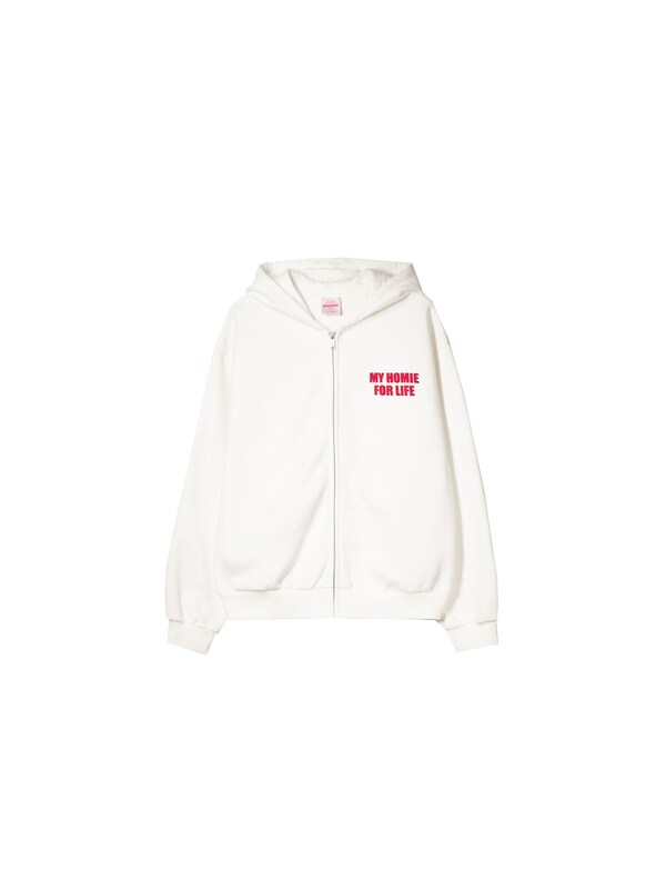 Bershka Bershka Sweatjacke 'VALENTIN' in Offwhite