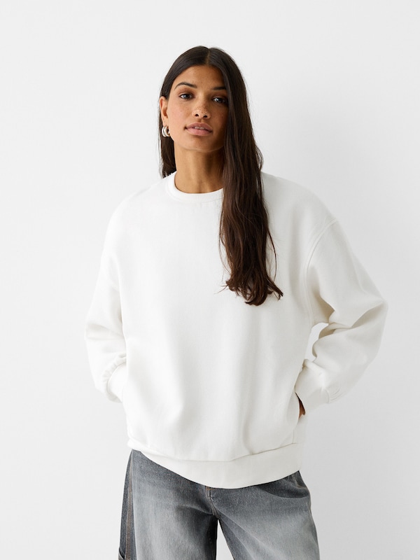 Bershka Bershka Sweatshirt In Offwhite