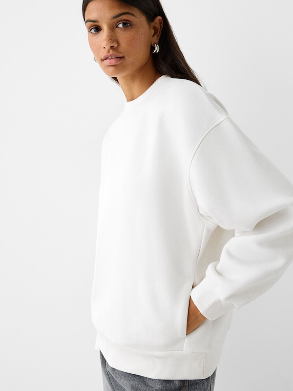 Bershka Bershka Sweatshirt In Offwhite