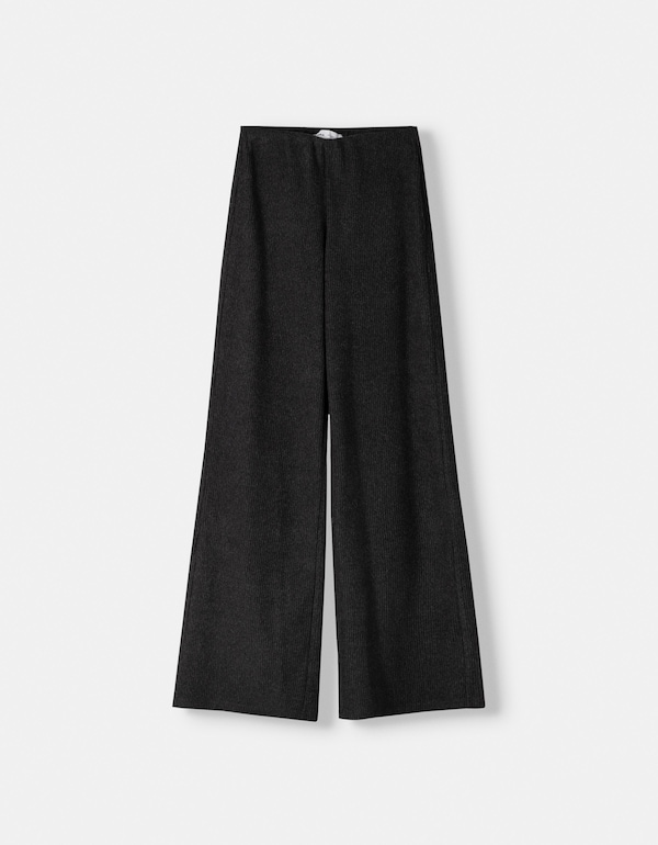 Bershka Bershka Wide Leg Hose In Anthrazit