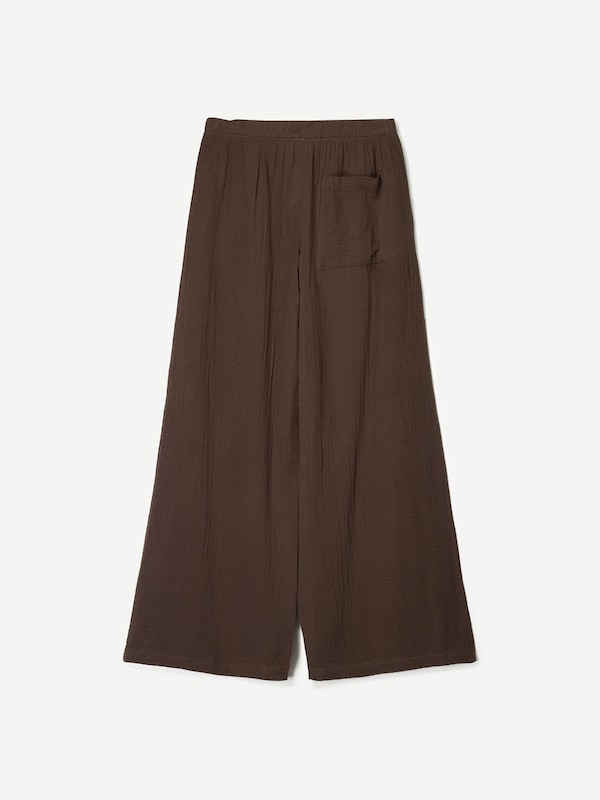 Bershka Bershka Wide Leg Hose In Braun