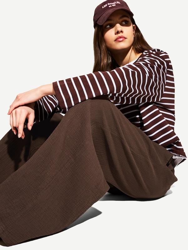 Bershka Bershka Wide Leg Hose In Braun