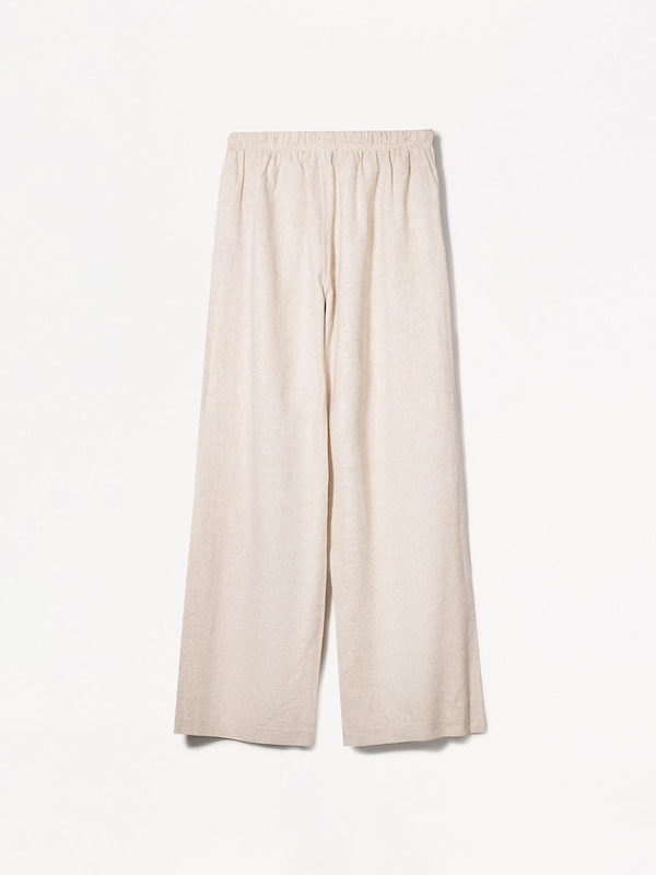 Bershka Bershka Wide Leg Hose In Ecru