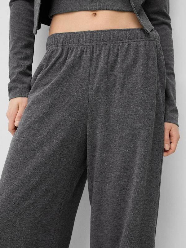 Bershka Bershka Wide Leg Hose In Grau