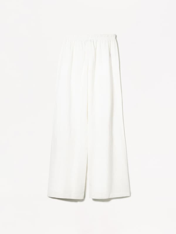Bershka Bershka Wide Leg Hose In Offwhite