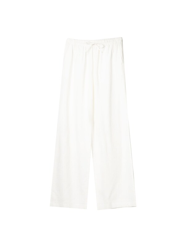 Bershka Bershka Wide Leg Hose in Offwhite