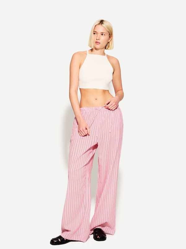 Bershka Bershka Wide Leg Hose In Pink