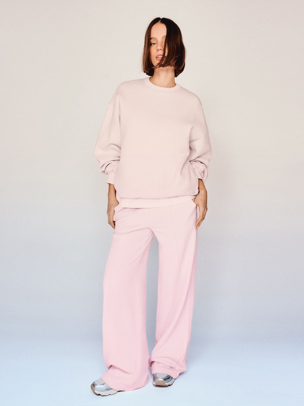 Bershka Bershka Wide Leg Hose In Puder