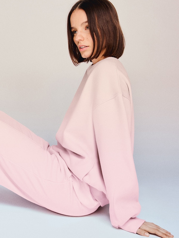 Bershka Bershka Wide Leg Hose In Puder
