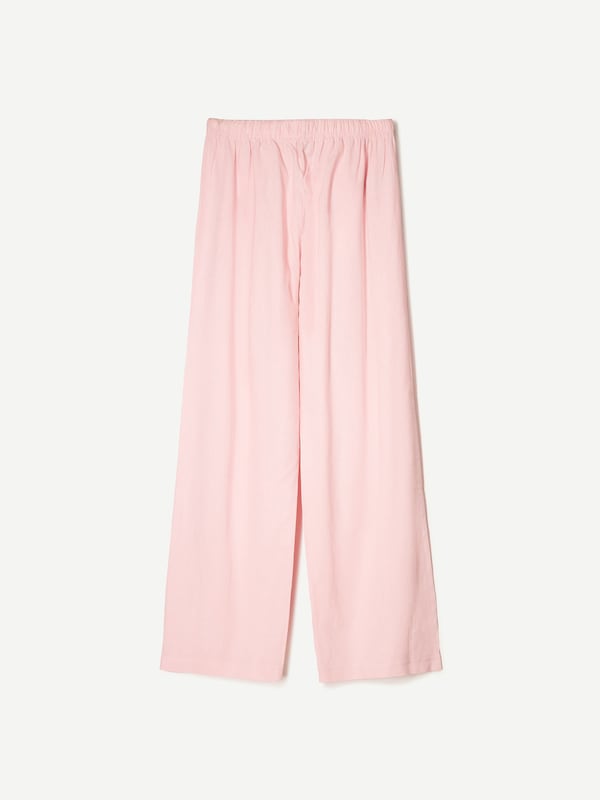 Bershka Bershka Wide Leg Hose In Rosa