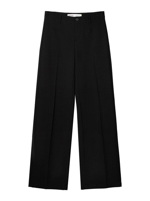 Bershka Bershka Wide Leg Hose in Schwarz