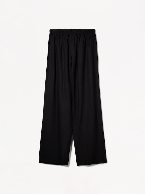 Bershka Bershka Wide Leg Hose In Schwarz