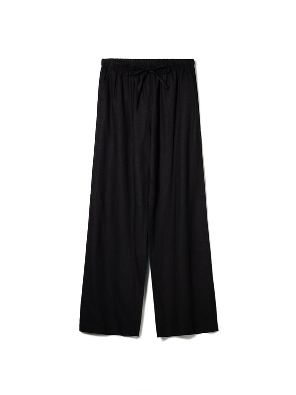 Bershka Bershka Wide Leg Hose in Schwarz