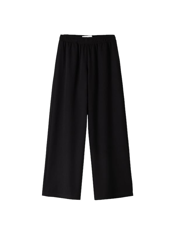 Bershka Bershka Wide Leg Hose in Schwarz