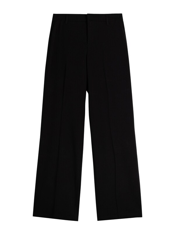 Bershka Bershka Wide Leg Hose in Schwarz