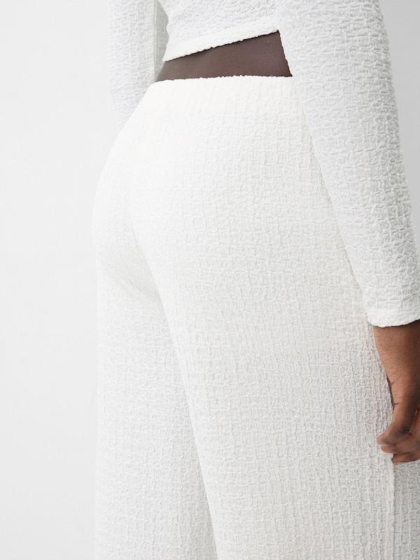 Bershka Bershka Wide Leg Hose In Weiß