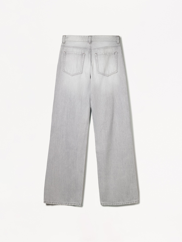 Bershka Bershka Wide Leg Jeans In Hellgrau