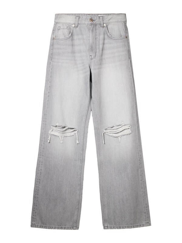 Bershka Bershka Wide Leg Jeans in Hellgrau