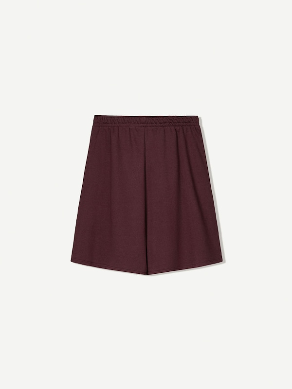 Bershka Bershka Wide Leg Shorts In Burgunder