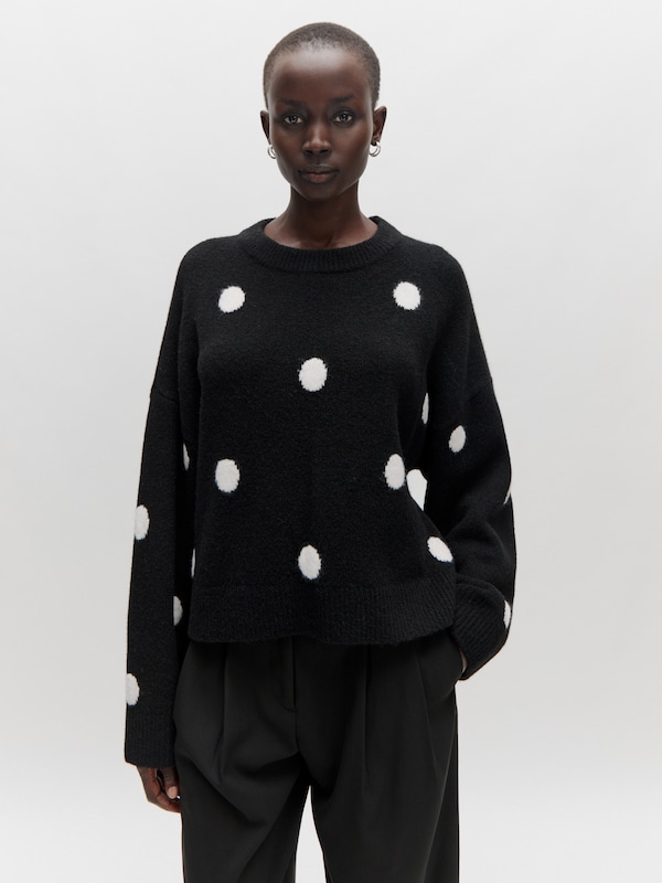 EDITED EDITED Pullover 'Floriane' In Schwarz Weiß
