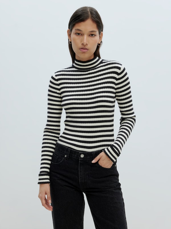 EDITED EDITED Pullover 'Jannice' In Schwarz Offwhite