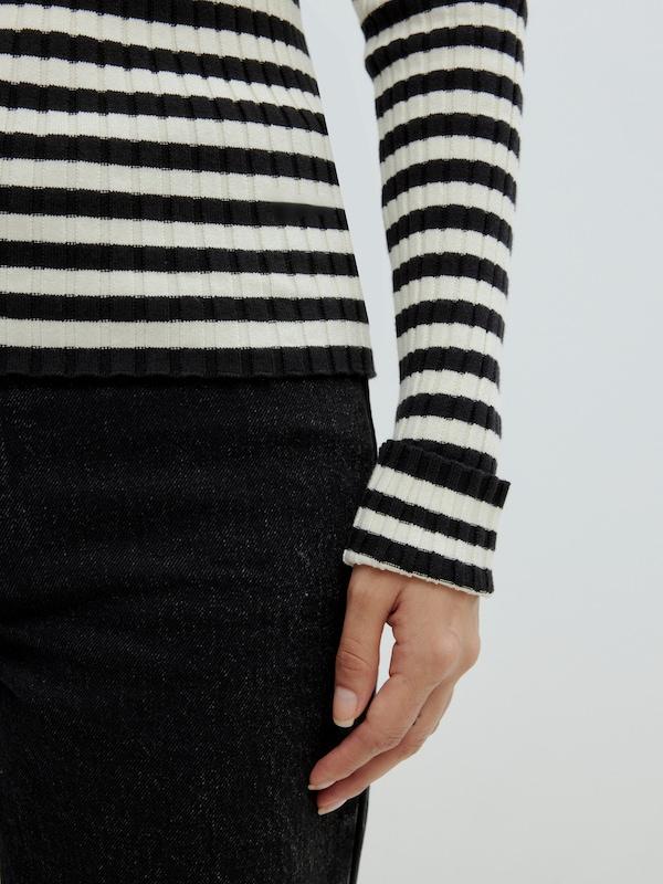 EDITED EDITED Pullover 'Jannice' In Schwarz Offwhite