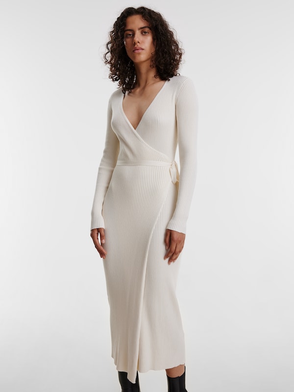 EDITED EDITED Strickkleid 'Mailien' In Beige Weiß