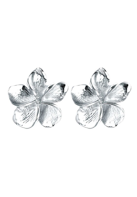 ELLI ELLI Ohrringe 'Frangipani Blüte' in Silber