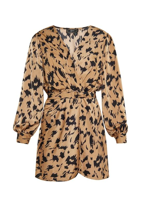 faina faina Kleid in Camel Schwarz
