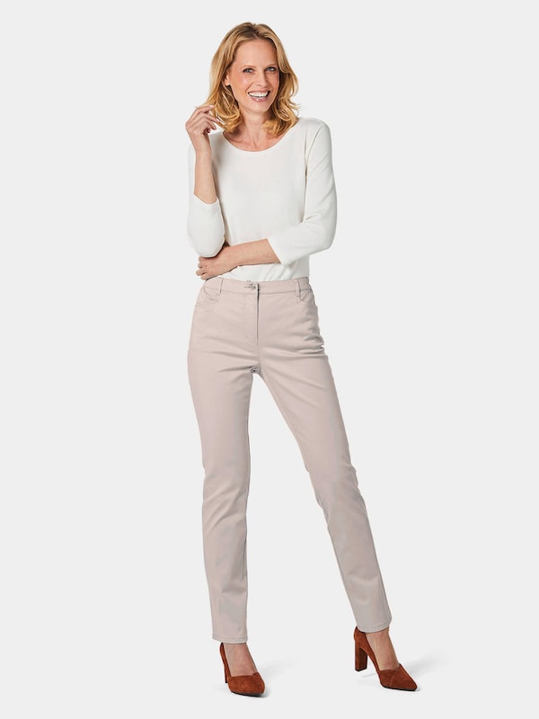 Goldner Goldner Slimfit Hose 'Carla' In Kitt