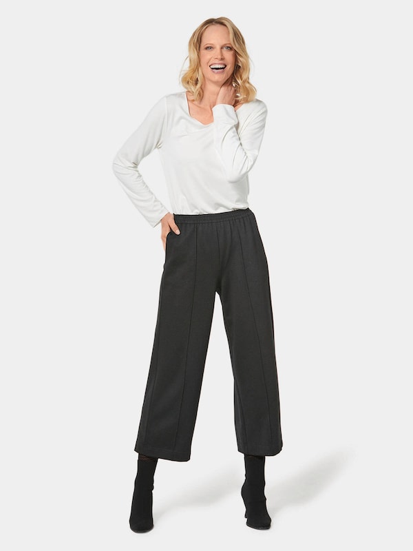 Goldner Goldner Wide Leg Hose In Schwarz
