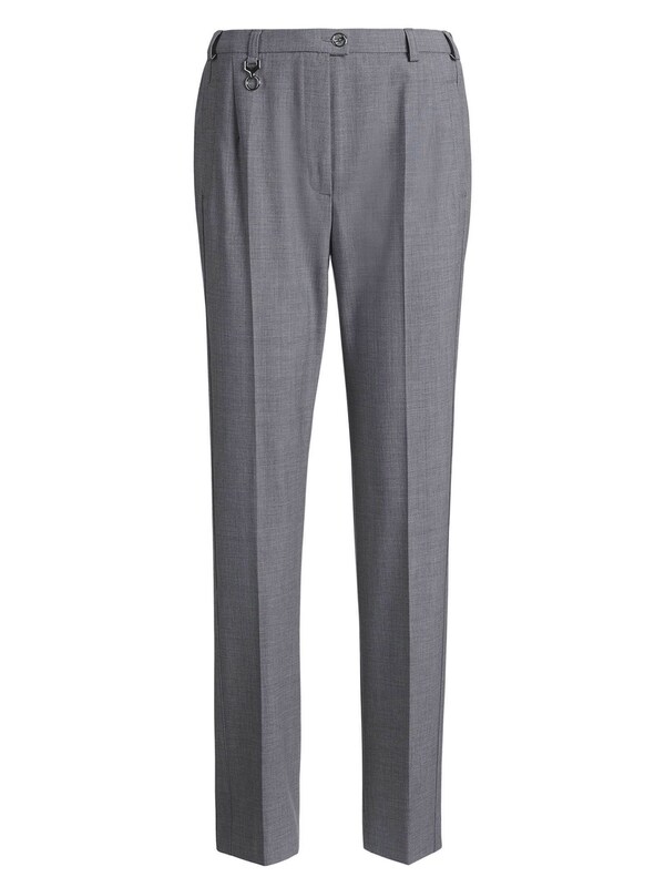 Goldner Goldner Regular Bügelfaltenhose 'CARLA' In Graumeliert
