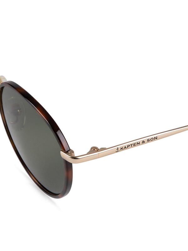 Kapten U0026 Son Kapten & Son Sonnenbrille 'London Gold Tortoise Green' In Braun Grün