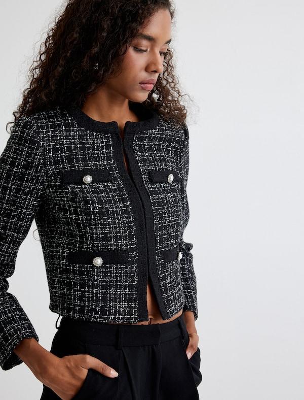 Koton Koton Blazer In Schwarzmeliert