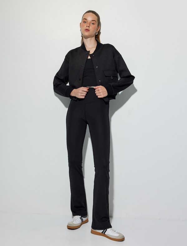 Koton Koton Flared Leggings In Schwarz