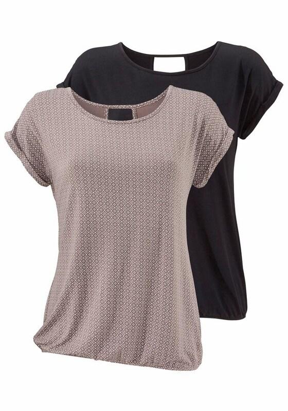 LASCANA LASCANA T-Shirts in Taupe Schwarz