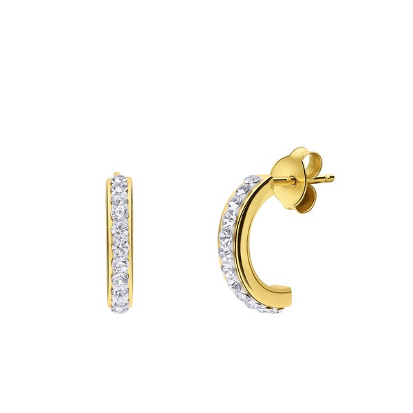 Lucardi Lucardi Ohrringe 'Basic ' in Gold Transparent
