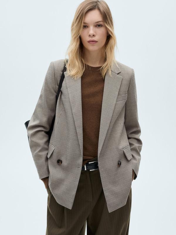 MANGO MANGO Blazer 'Charlott' In Cappuccino Dunkelbraun