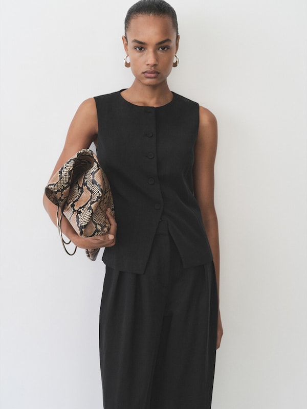MANGO MANGO Anzugweste 'Amalfi' In Schwarz