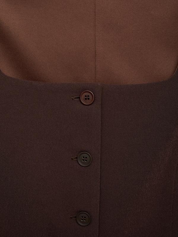 MANGO MANGO Anzugweste 'KLUM' In Schoko