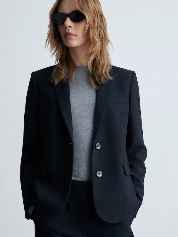 MANGO MANGO Blazer 'Bergen' In Nachtblau