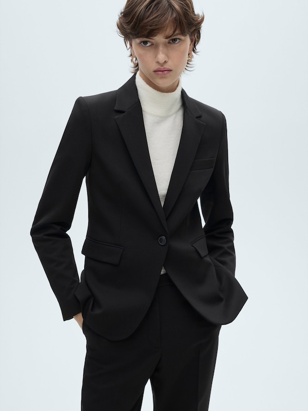 MANGO MANGO Blazer 'Boreal' In Schwarz