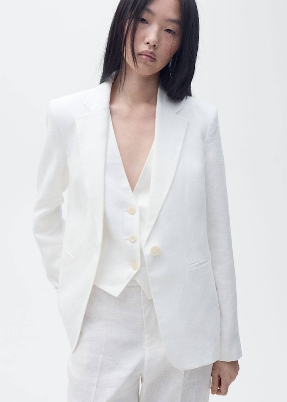 MANGO MANGO Blazer 'Boreli' In Weißmeliert