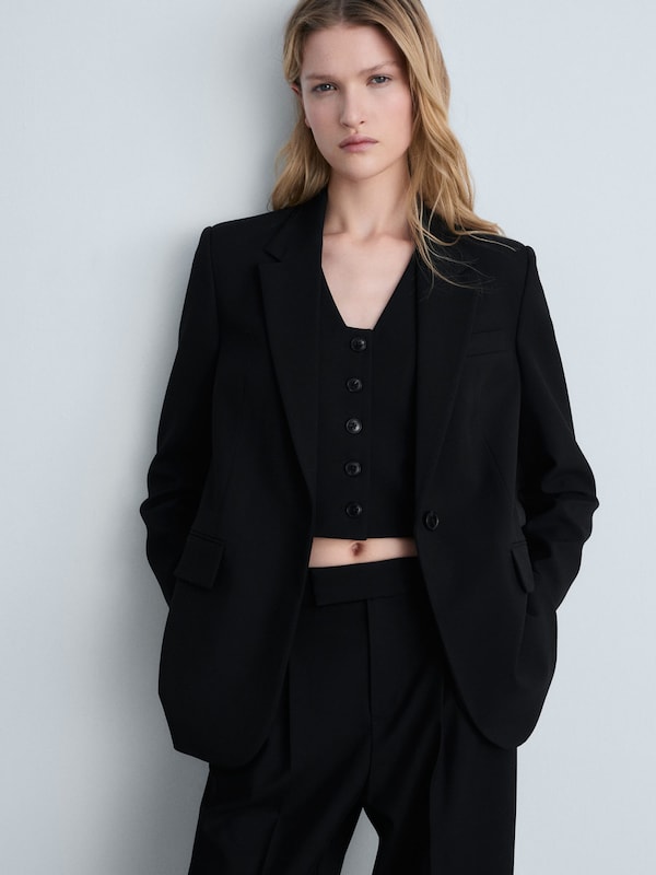 MANGO MANGO Blazer 'Bowery2' In Schwarz
