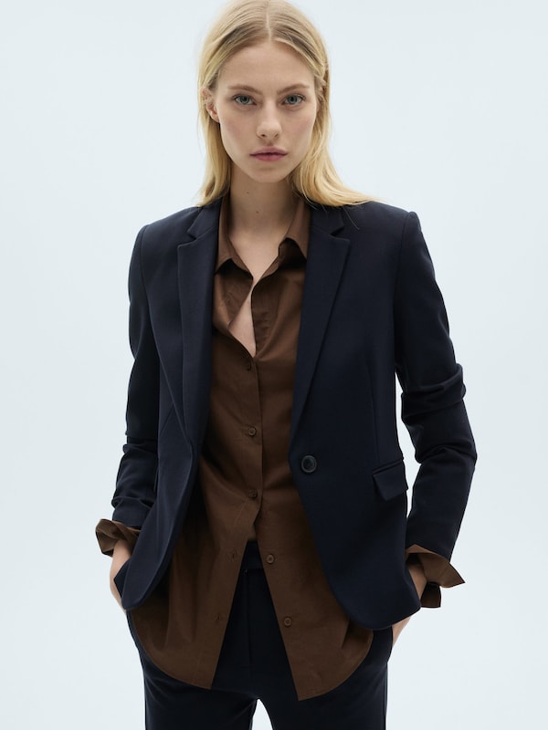 MANGO MANGO Blazer 'Paloma' In Marine